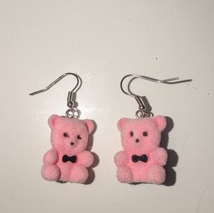 Pink Teddy Bear Earrings